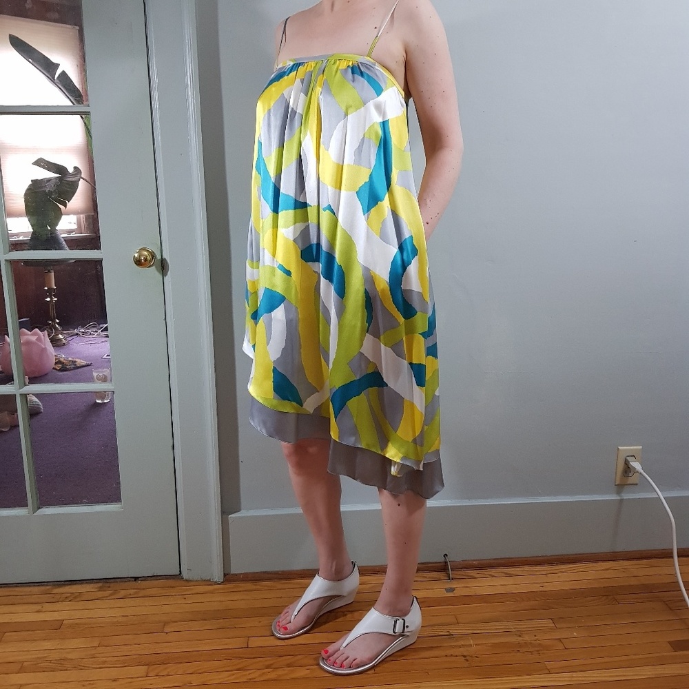 Asymmetrical stripe dress